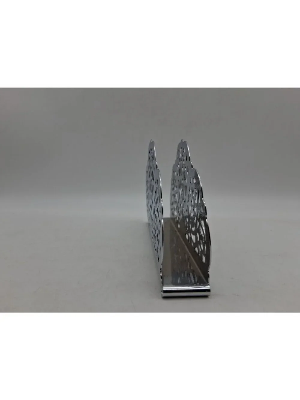 Vintage Irvin Ware USA Chrome/Silver Lace Filigree Napkin Holder/Letter Holder
